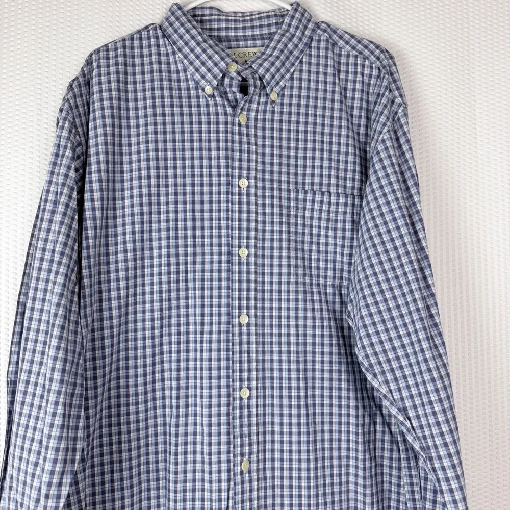 J Crew Mens Plaid Button Down Shirt Long Sleeve Casual 100% Cotton‎ XL Casual
